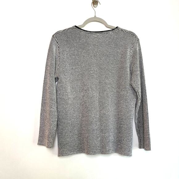 Vintage Olympic Grigoropoulos Gregory Cotton Black White Knit Sweater Size Large - Picture 2 of 6